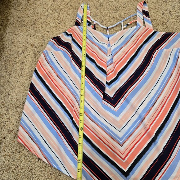 Maurices Red, Blue, Pink and White Striped Tank Top Size 2 - Picture 7 of 7